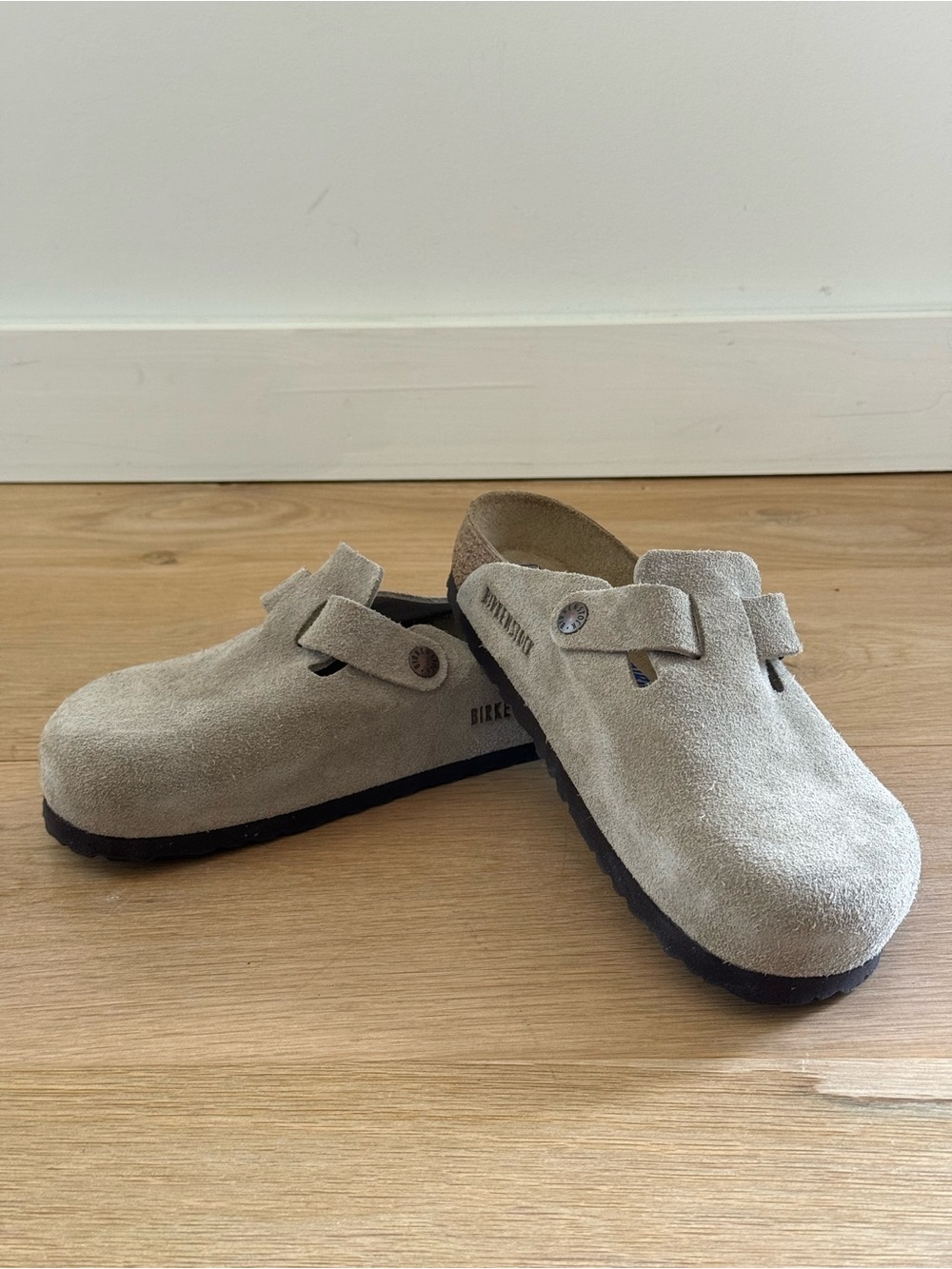 Birkenstock Boston Suede Clogs with Adjustable Strap